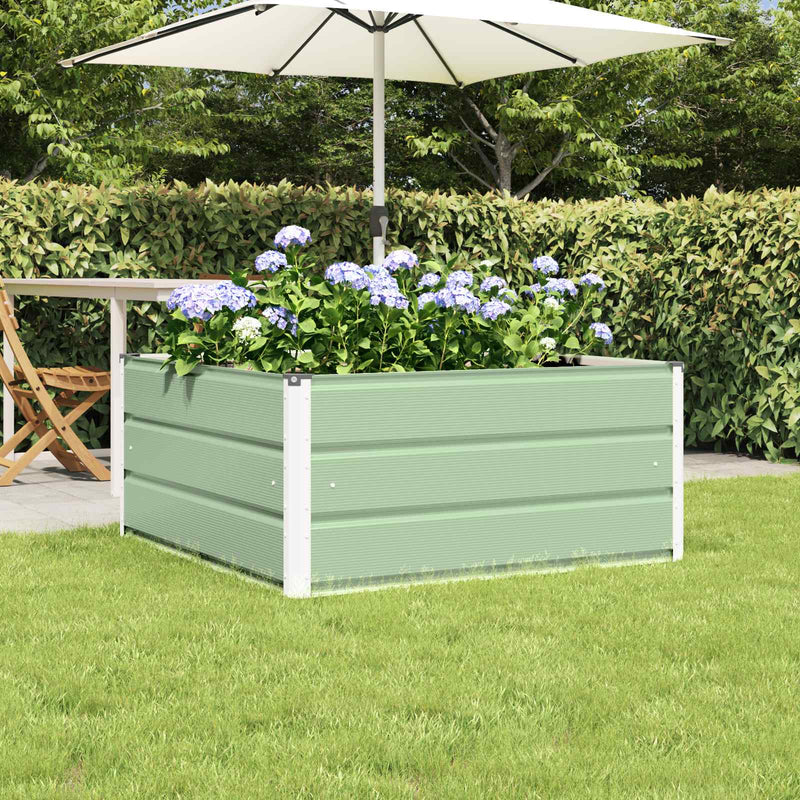 Load image into Gallery viewer, Vidaxl plantenbak pastelgroen 100 x 100 x 45 cm staal