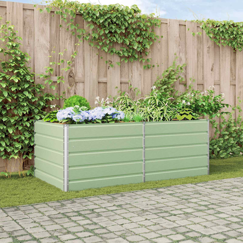 Load image into Gallery viewer, Vidaxl plantenbak pastelgroen 195 x 100 x 45 cm gegalvaniseerd staal
