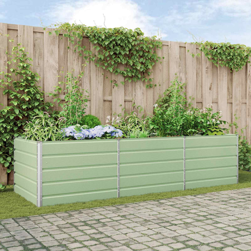 Load image into Gallery viewer, Vidaxl plantenbak pastelgroen 195 x 100 x 45 cm gegalvaniseerd staal