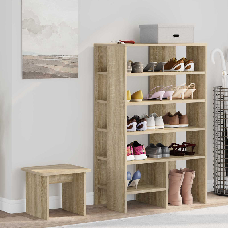 Load image into Gallery viewer, Vidaxl schoenenkast met plank 2 pcs sonoma eiken bewerkt hout