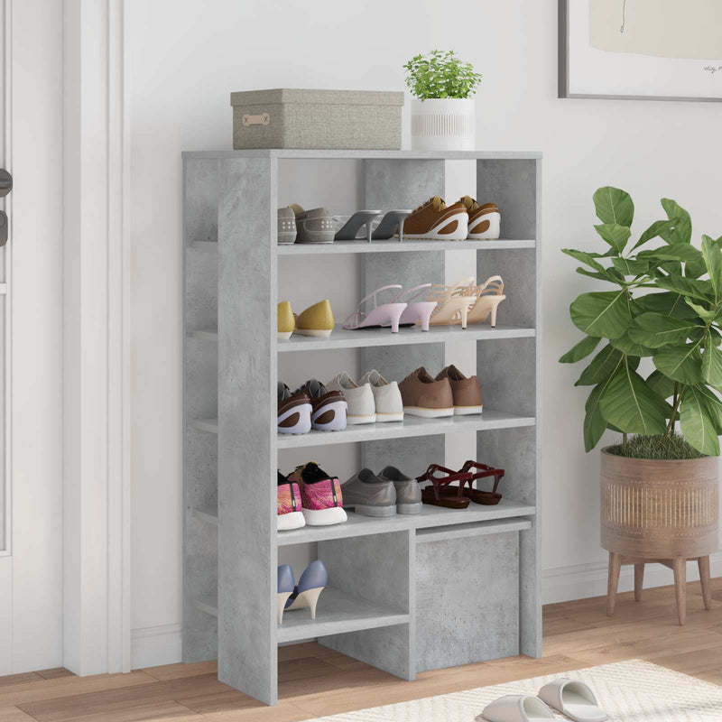 Load image into Gallery viewer, Vidaxl schoenenkast met plank 2 pcs beton grijs bewerkt hout