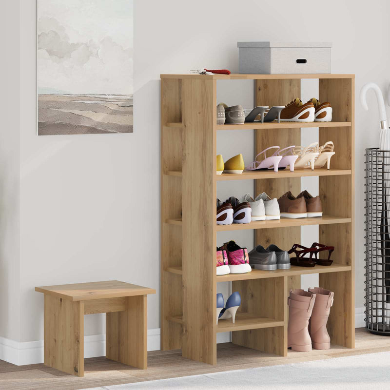 Load image into Gallery viewer, Vidaxl schoenenkast met plank 2 pcs artisan eiken bewerkt hout
