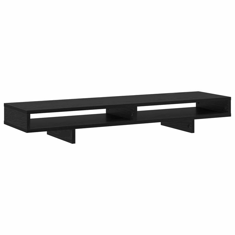 Load image into Gallery viewer, Vidaxl monitor stand met plank zwart 100 x 27 x 15 cm bewerkt hout
