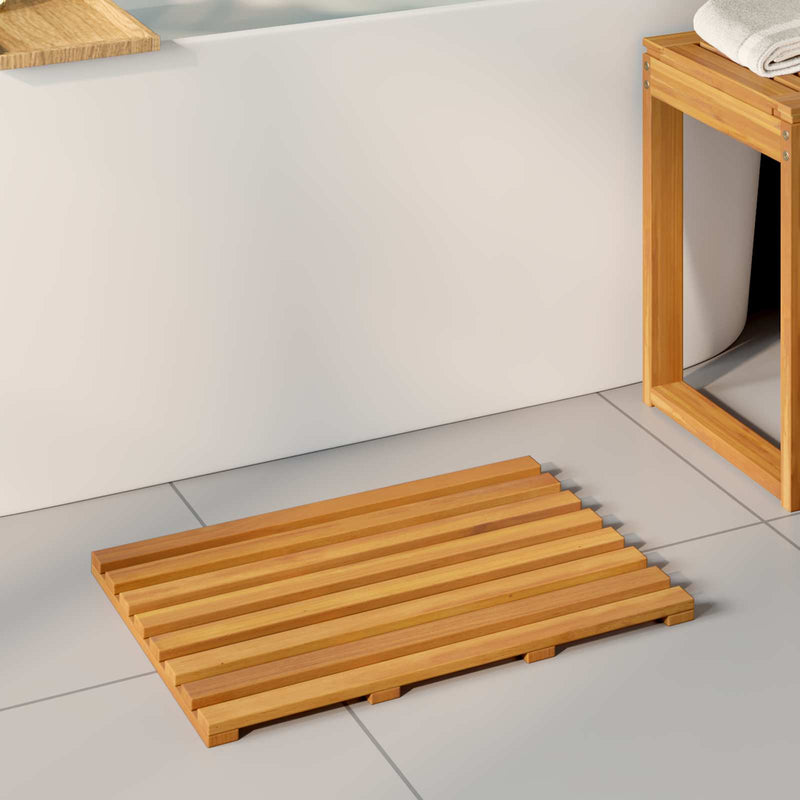 Load image into Gallery viewer, Vidaxl badmat effen bruin 100 x 53 cm hout