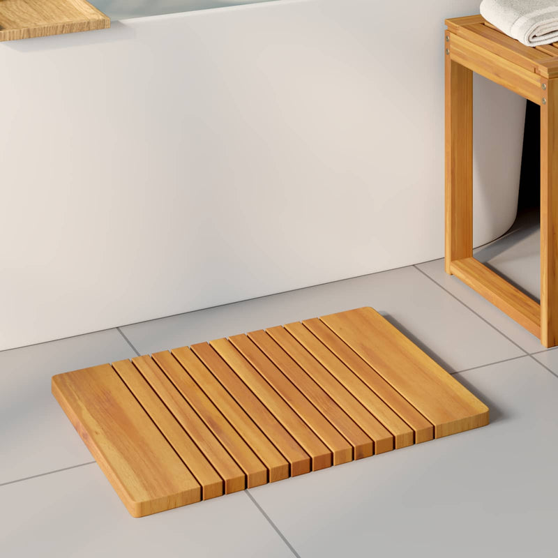 Load image into Gallery viewer, Vidaxl badmat effen bruin 59 x 40 cm hout