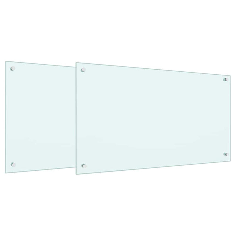 Load image into Gallery viewer, Vidaxl keuken spatscherm 2 pcs wit 90 x 50 cm gehard glas