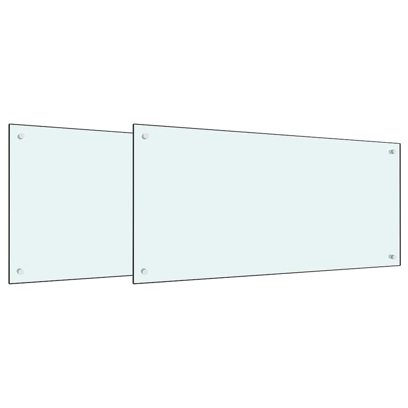 Load image into Gallery viewer, Vidaxl keuken spatscherm 2 pcs wit 100 x 50 cm gehard glas