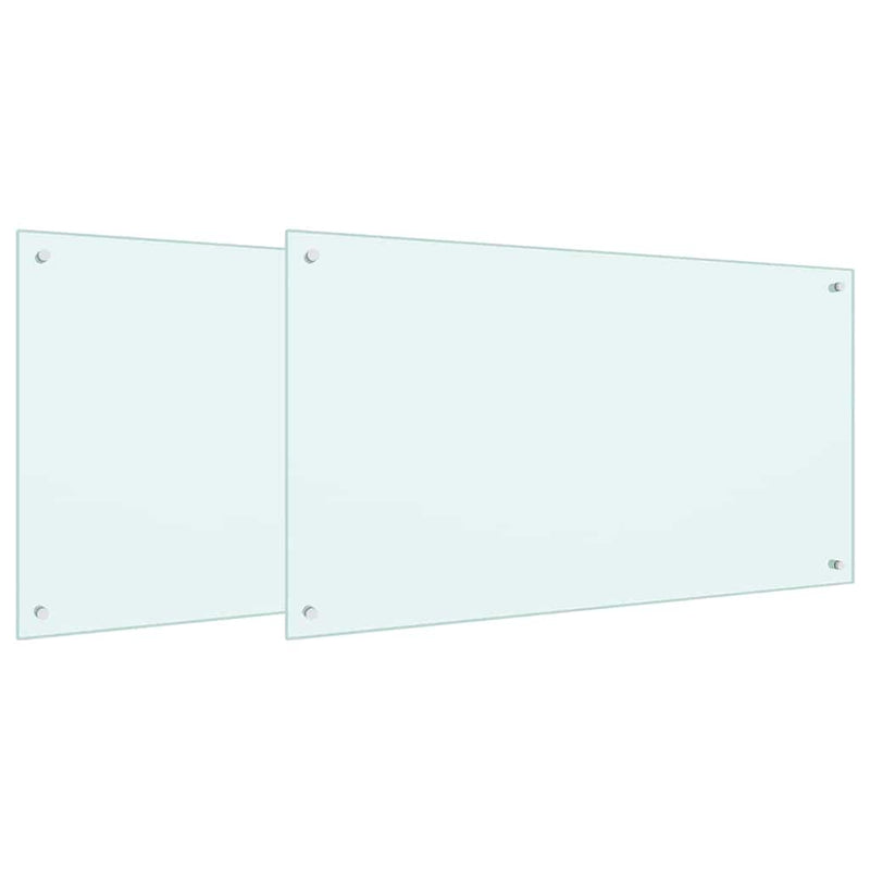 Load image into Gallery viewer, Vidaxl keuken spatscherm 2 pcs wit 100 x 60 cm gehard glas