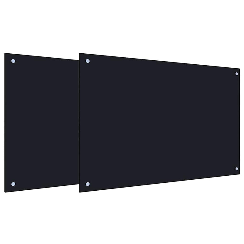 Load image into Gallery viewer, Vidaxl keuken spatscherm 2 pcs zwart 90 x 60 cm gehard glas