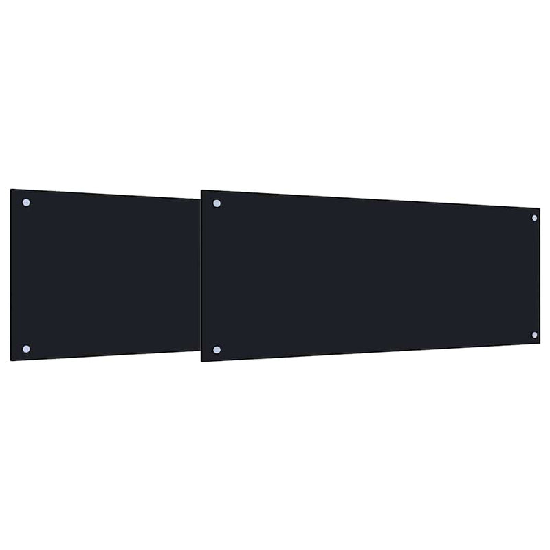 Load image into Gallery viewer, Vidaxl keuken spatscherm 2 pcs zwart 100 x 40 cm gehard glas