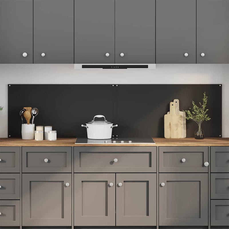 Load image into Gallery viewer, Vidaxl keuken spatscherm 2 pcs zwart 100 x 50 cm gehard glas
