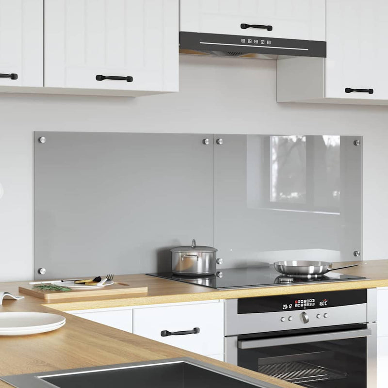 Load image into Gallery viewer, Vidaxl keuken spatscherm 2 pcs lichtgrijs 70 x 50 cm gehard glas