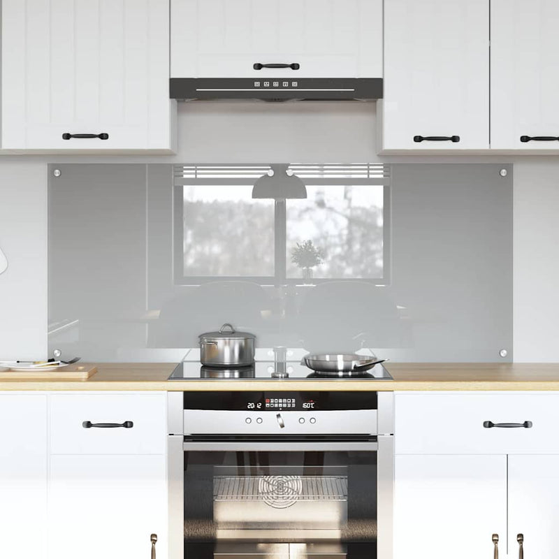 Load image into Gallery viewer, Vidaxl keuken spatscherm 2 pcs lichtgrijs 70 x 60 cm gehard glas