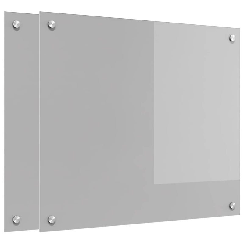 Load image into Gallery viewer, Vidaxl keuken spatscherm 2 pcs lichtgrijs 70 x 60 cm gehard glas