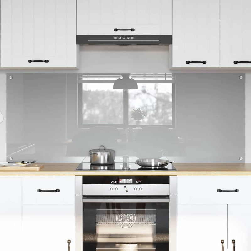Load image into Gallery viewer, Vidaxl keuken spatscherm 2 pcs lichtgrijs 80 x 60 cm gehard glas