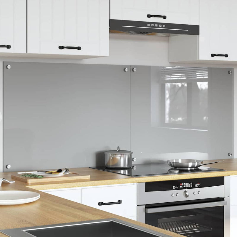 Load image into Gallery viewer, Vidaxl keuken spatscherm 2 pcs lichtgrijs 80 x 60 cm gehard glas