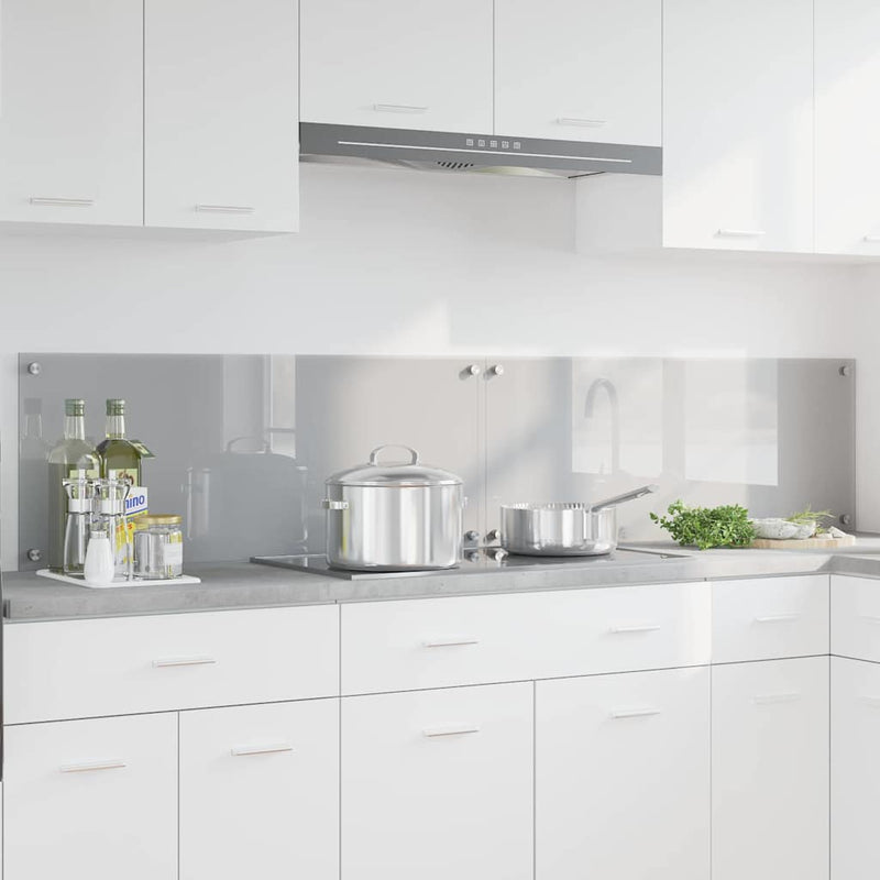 Load image into Gallery viewer, Vidaxl keuken spatscherm 2 pcs lichtgrijs 100 x 40 cm gehard glas
