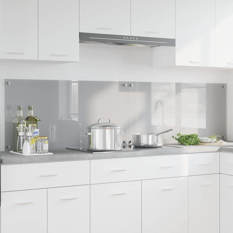 Load image into Gallery viewer, Vidaxl keuken spatscherm 2 pcs lichtgrijs 100 x 50 cm gehard glas