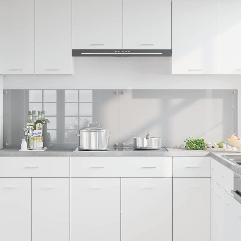 Load image into Gallery viewer, Vidaxl keuken spatscherm 2 pcs lichtgrijs 100 x 50 cm gehard glas