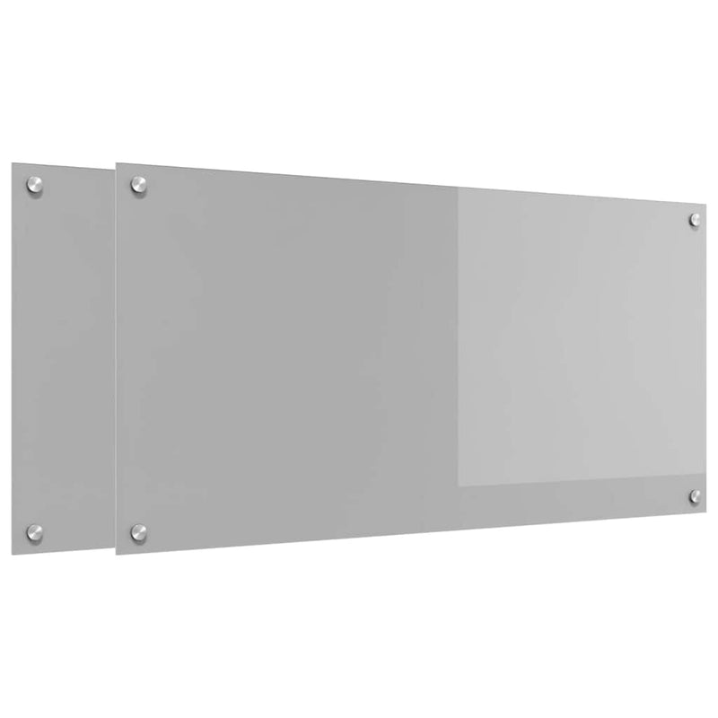 Load image into Gallery viewer, Vidaxl keuken spatscherm 2 pcs lichtgrijs 100 x 50 cm gehard glas