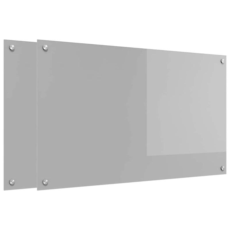 Load image into Gallery viewer, Vidaxl keuken spatscherm 2 pcs lichtgrijs 100 x 60 cm gehard glas