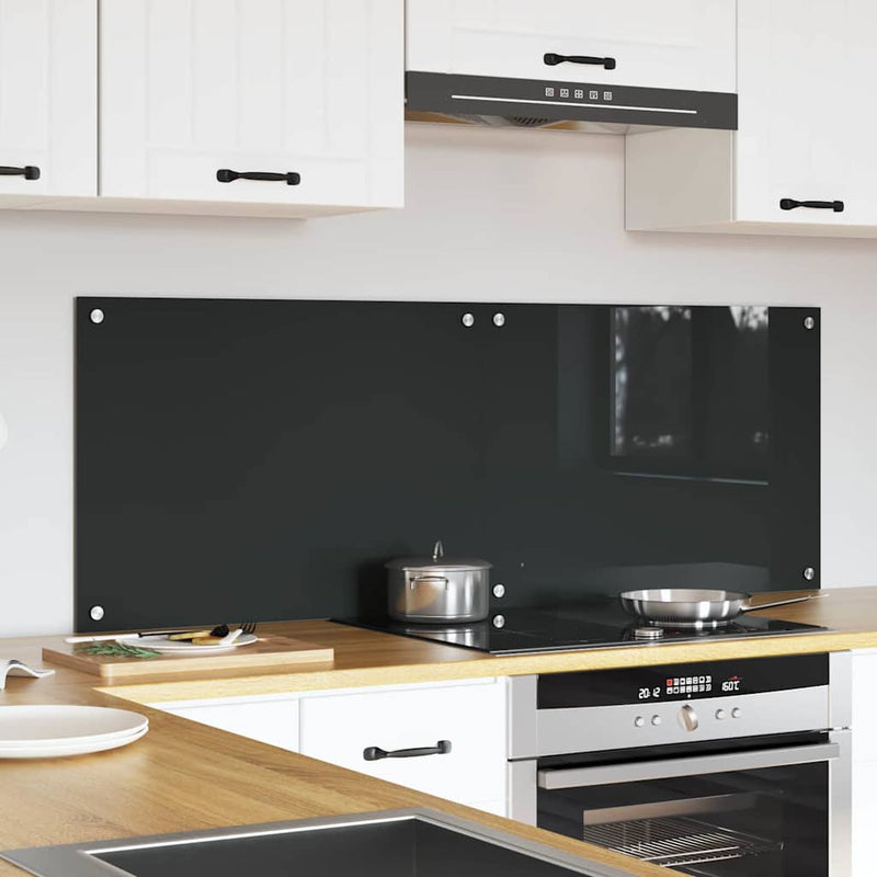 Load image into Gallery viewer, Vidaxl keuken spatscherm 2 pcs donkergrijs 70 x 50 cm gehard glas