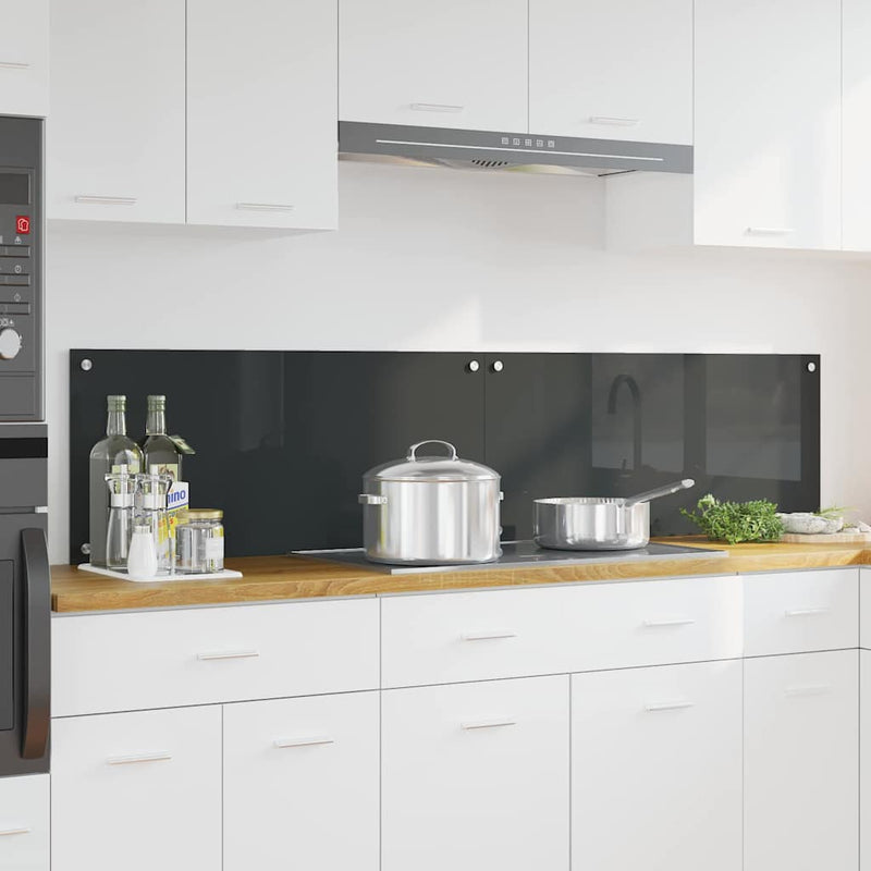 Load image into Gallery viewer, Vidaxl keuken spatscherm 2 pcs donkergrijs 90 x 40 cm gehard glas