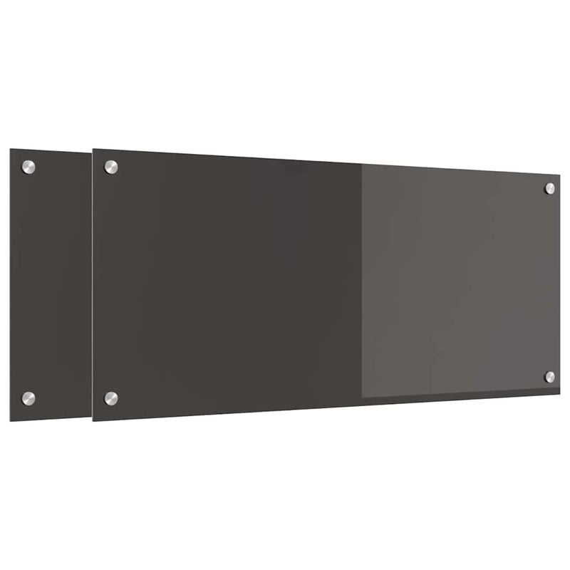 Load image into Gallery viewer, Vidaxl keuken spatscherm 2 pcs donkergrijs 90 x 40 cm gehard glas