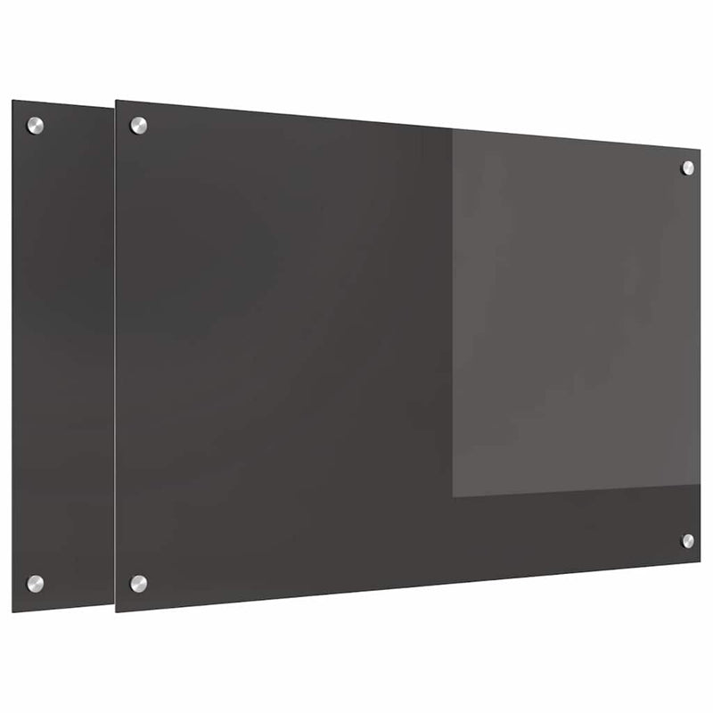 Load image into Gallery viewer, Vidaxl keuken spatscherm 2 pcs donkergrijs 90 x 60 cm gehard glas
