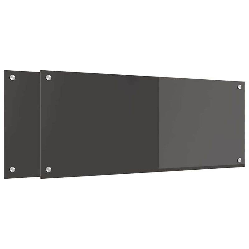 Load image into Gallery viewer, Vidaxl keuken spatscherm 2 pcs donkergrijs 100 x 40 cm gehard glas