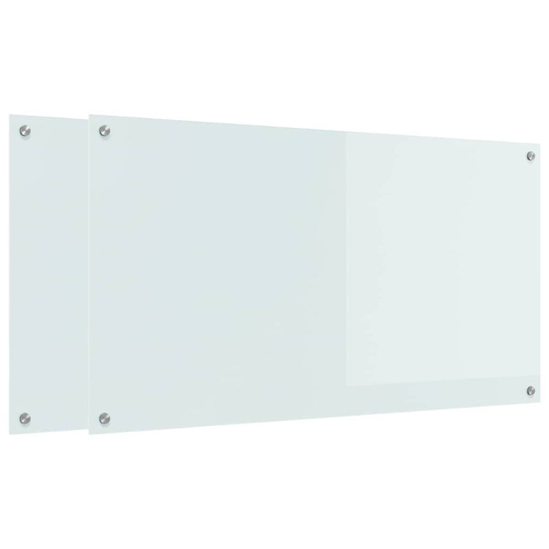 Load image into Gallery viewer, Vidaxl keuken spatscherm 2 pcs wit 110 x 60 cm gehard glas