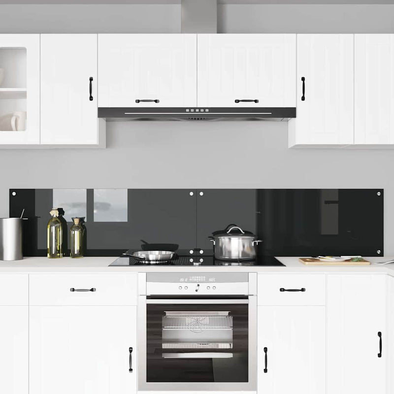 Load image into Gallery viewer, Vidaxl keuken spatscherm 2 pcs zwart 110 x 40 cm gehard glas