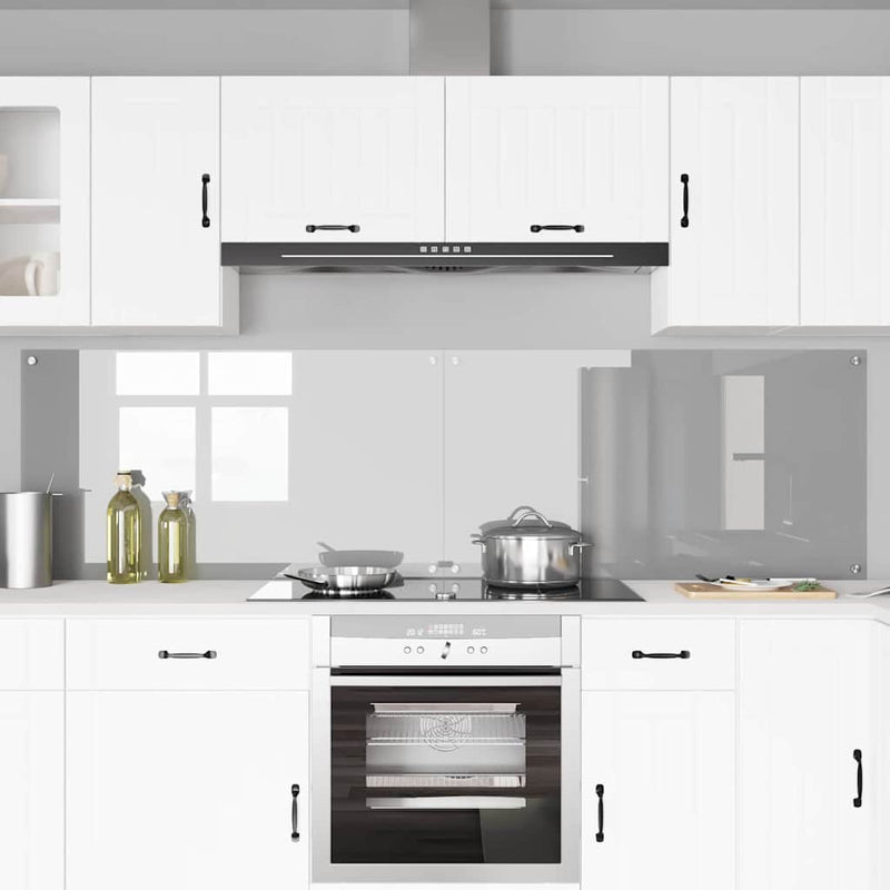 Load image into Gallery viewer, Vidaxl keuken spatscherm 2 pcs lichtgrijs 110 x 60 cm gehard glas