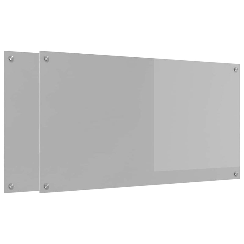 Load image into Gallery viewer, Vidaxl keuken spatscherm 2 pcs lichtgrijs 110 x 60 cm gehard glas