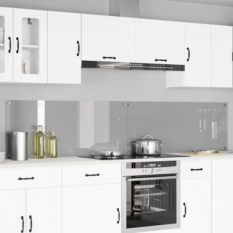Load image into Gallery viewer, Vidaxl keuken spatscherm 2 pcs lichtgrijs 120 x 50 cm gehard glas