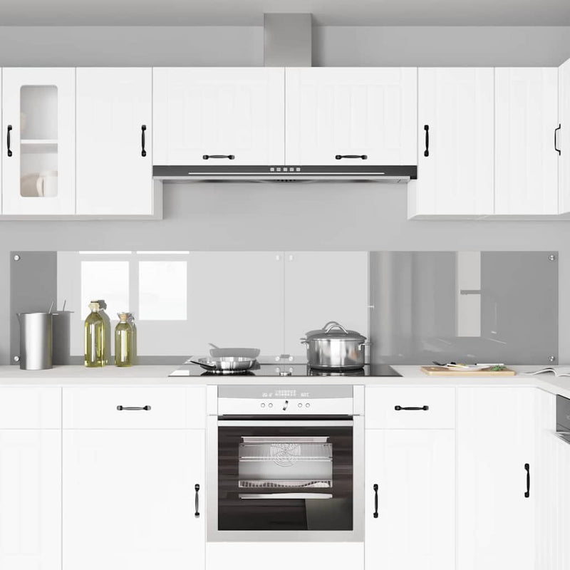 Load image into Gallery viewer, Vidaxl keuken spatscherm 2 pcs lichtgrijs 120 x 50 cm gehard glas