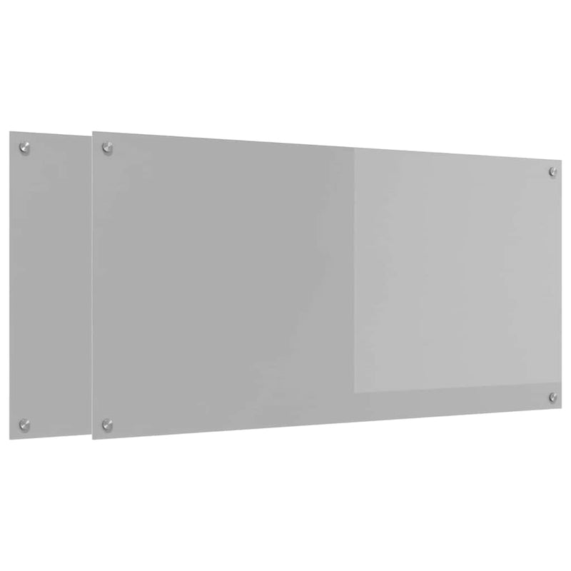 Load image into Gallery viewer, Vidaxl keuken spatscherm 2 pcs lichtgrijs 120 x 60 cm gehard glas