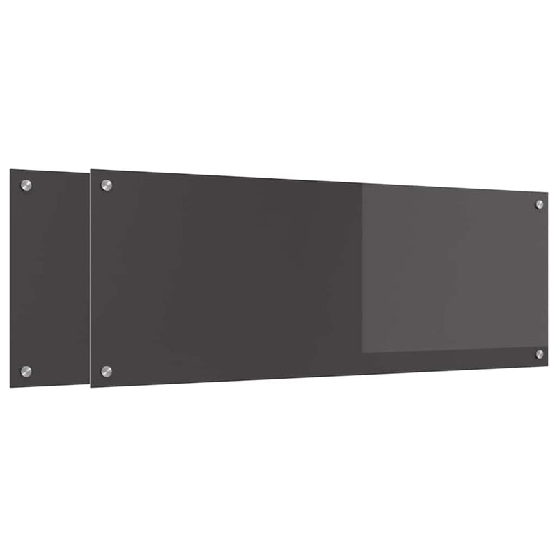 Load image into Gallery viewer, Vidaxl keuken spatscherm 2 pcs donkergrijs 110 x 40 cm gehard glas