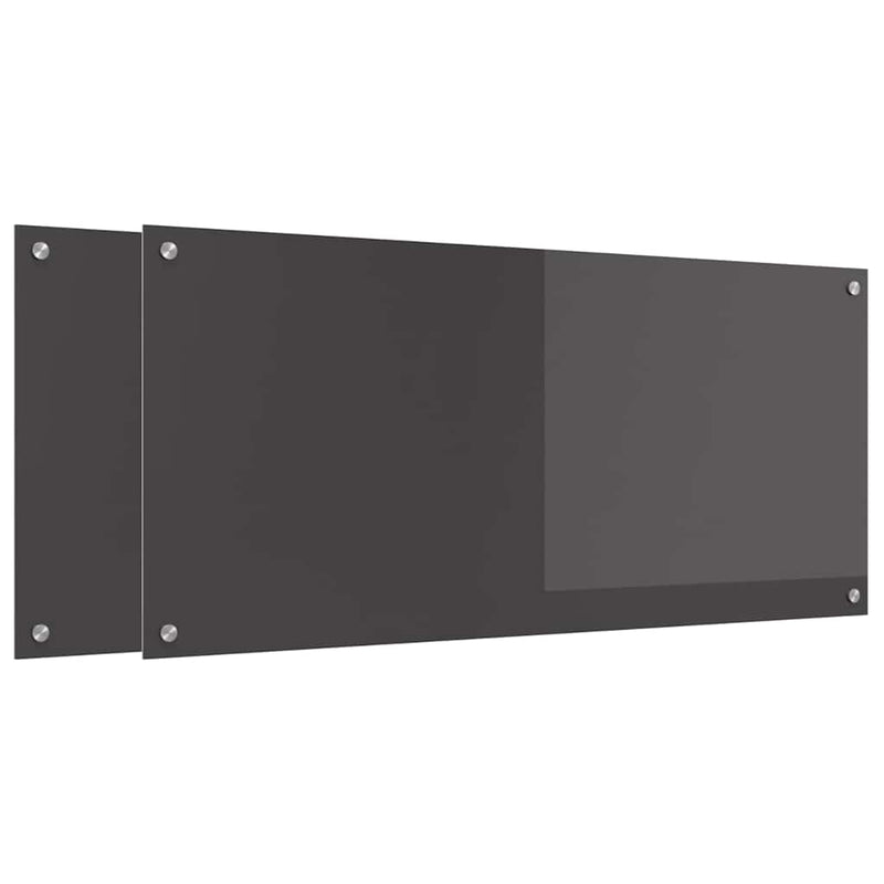 Load image into Gallery viewer, Vidaxl keuken spatscherm 2 pcs donkergrijs 110 x 50 cm gehard glas