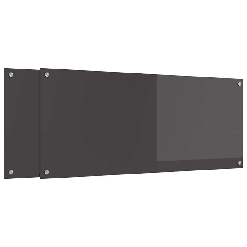 Load image into Gallery viewer, Vidaxl keuken spatscherm 2 pcs donkergrijs 120 x 50 cm gehard glas