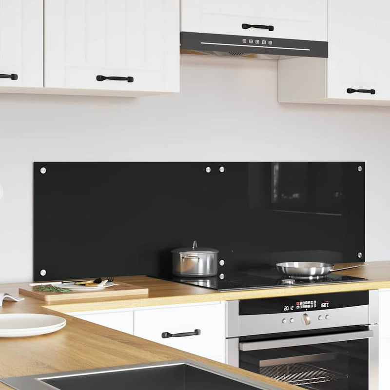 Load image into Gallery viewer, Vidaxl keuken achterwand 2 pcs zwart 70 x 40 cm gehard glas