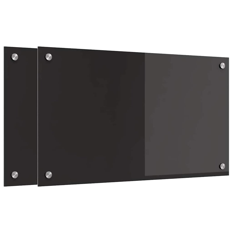 Load image into Gallery viewer, Vidaxl keuken achterwand 2 pcs zwart 70 x 40 cm gehard glas