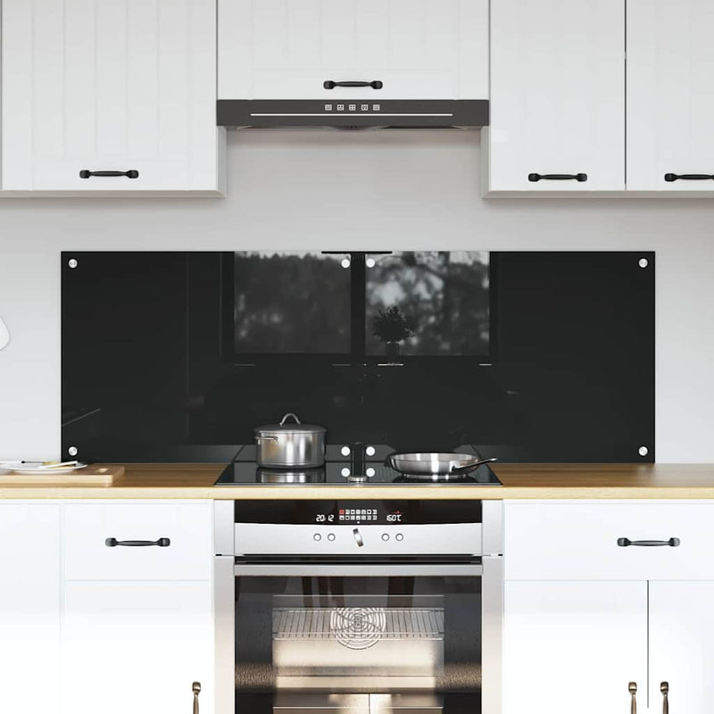Load image into Gallery viewer, Vidaxl keuken achterwand 2 pcs zwart 70 x 50 cm gehard glas