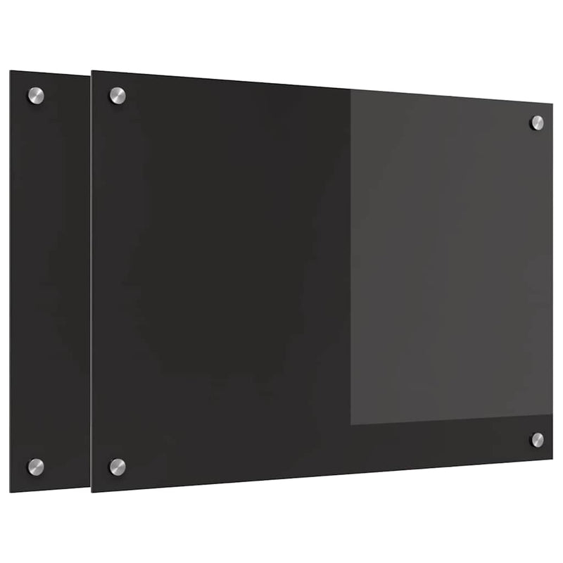 Load image into Gallery viewer, Vidaxl keuken achterwand 2 pcs zwart 70 x 50 cm gehard glas