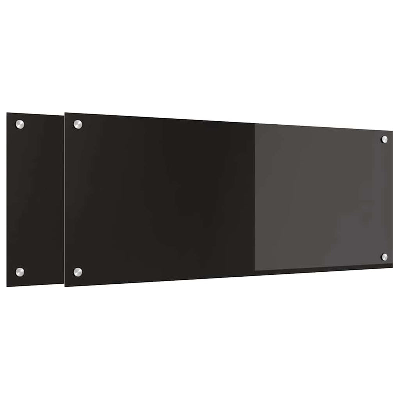 Load image into Gallery viewer, Vidaxl keuken achterwand 2 pcs zwart 100 x 40 cm gehard glas