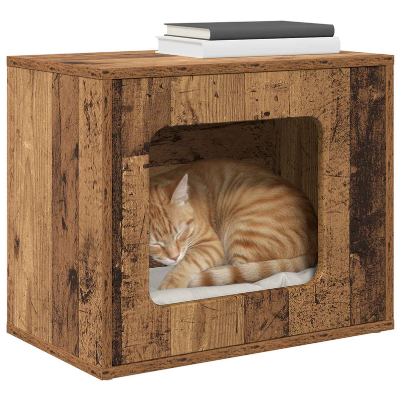 Load image into Gallery viewer, Vidaxl kattenhuis oudhout 51 x 30 x 42,5 cm bewerkt hout