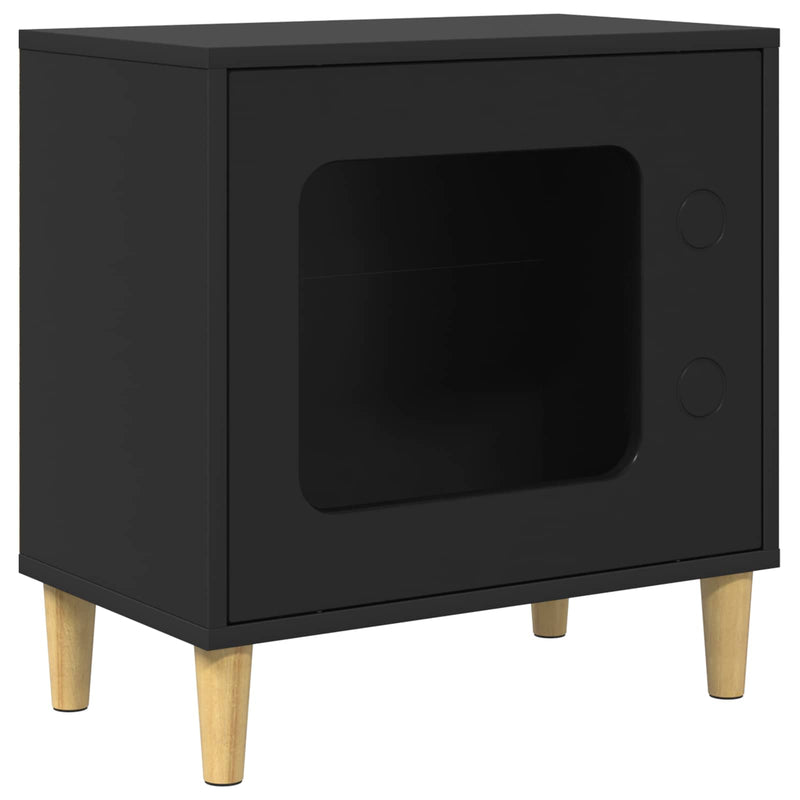 Load image into Gallery viewer, Vidaxl kattenhuis zwart 51 x 30 x 52 cm bewerkt hout