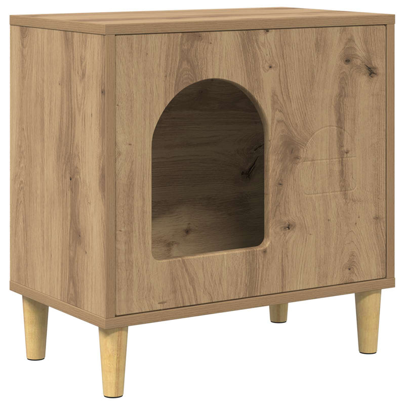 Load image into Gallery viewer, Vidaxl kattenhuis ambachtelijk eiken 51 x 30 x 52 cm bewerkt hout