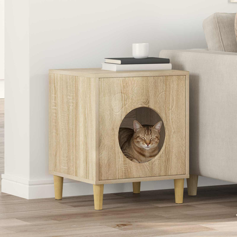 Load image into Gallery viewer, Vidaxl kattenhuis sonoma 42,5 x 40 x 53 cm bewerkt hout