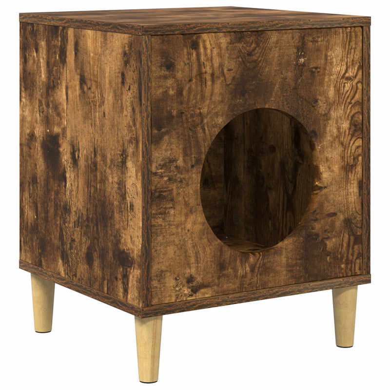 Load image into Gallery viewer, Vidaxl kattenhuis gerookt eiken 42,5 x 40 x 53 cm bewerkt hout
